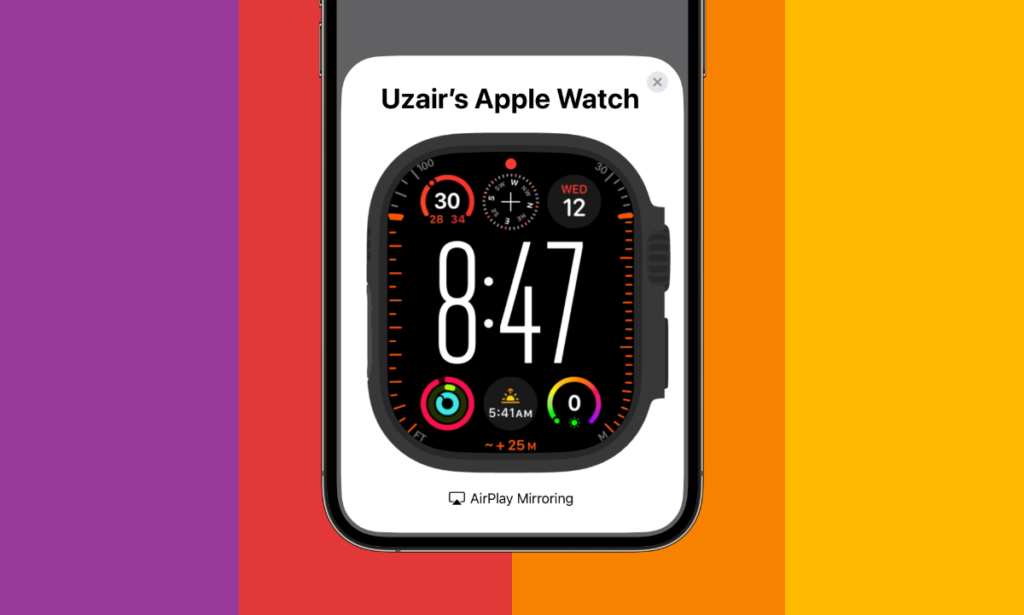 Enable Apple Watch Mirroring on iPhone.