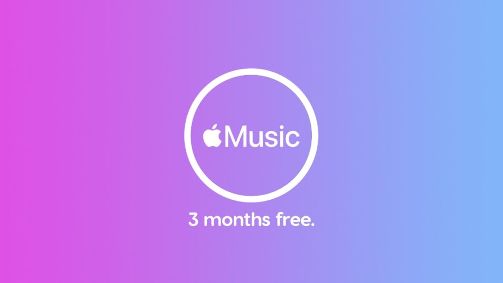 Apple offering 3-month Apple Music trial.