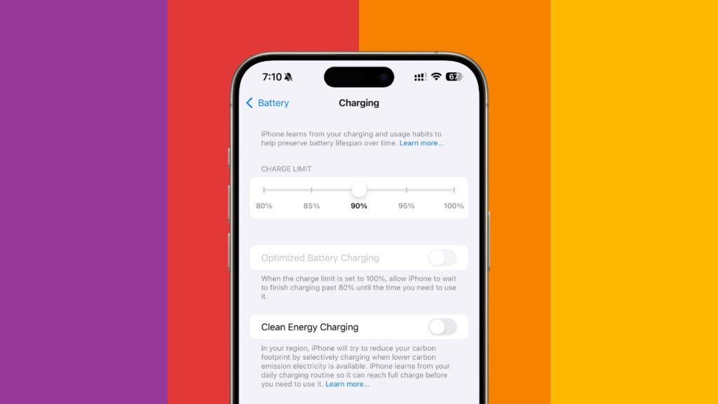 iOS 18 includes new charge limit options for iPhone.