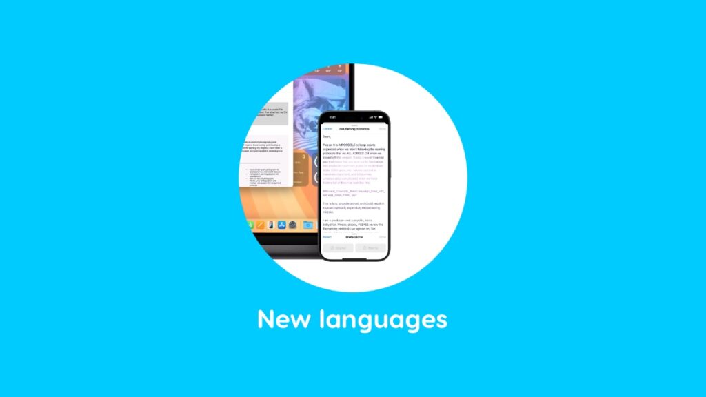 New Apple Intelligence languages announced.