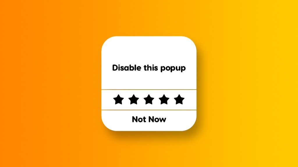 Disable in-app rating and review popup.