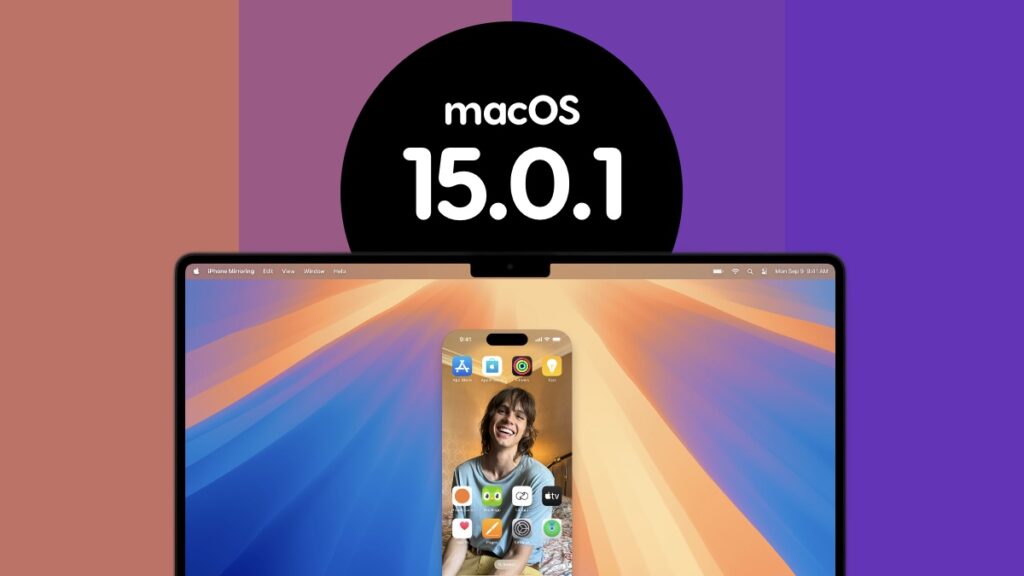 Download macOS Sequoia 15.0.1 software update.