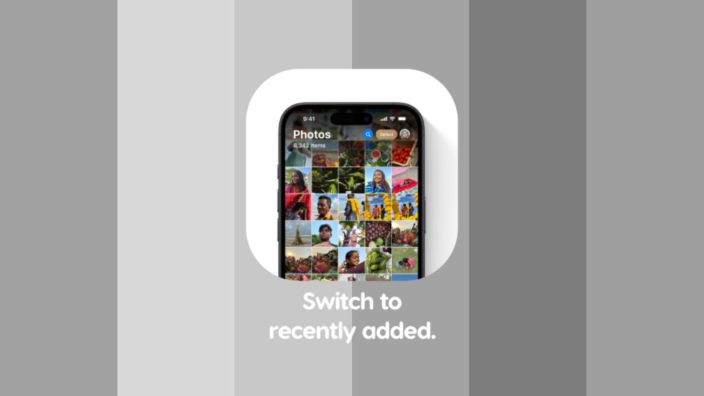 Switch to recently added in iOS 18 Photos app.