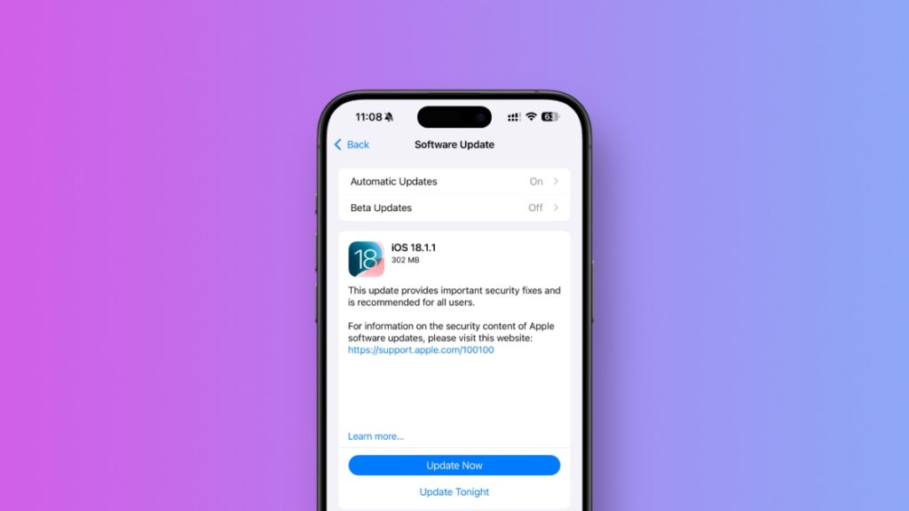 Download iOS 18.1.1 and iPadOS 18.1.1.