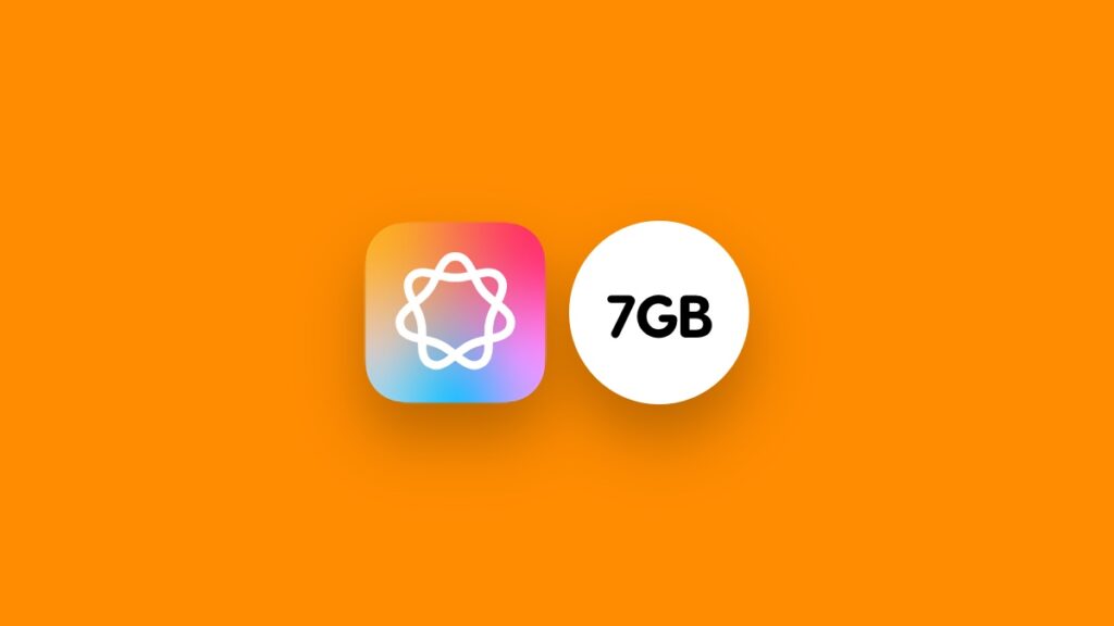 Apple Intelligence now requires 7GB of space.