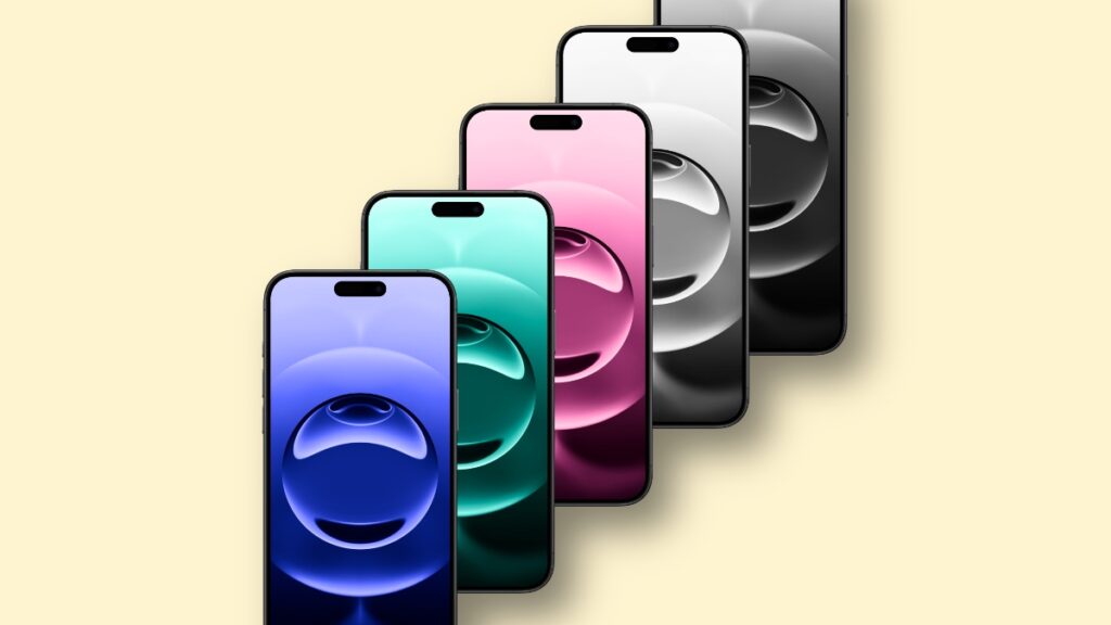 iPhone 16e wallpaper in iPhone 16 colors.